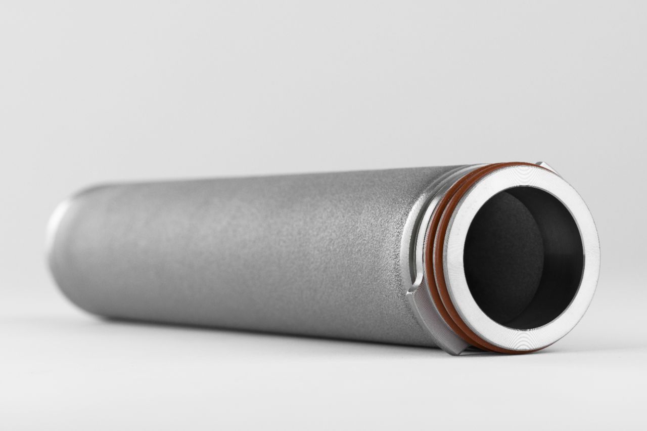 不锈钢过滤筒的水平视图