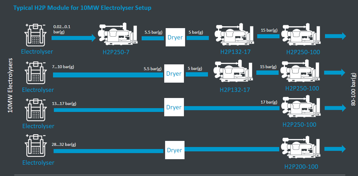 成套机器 H2P - 典型的 H2P 模块装置