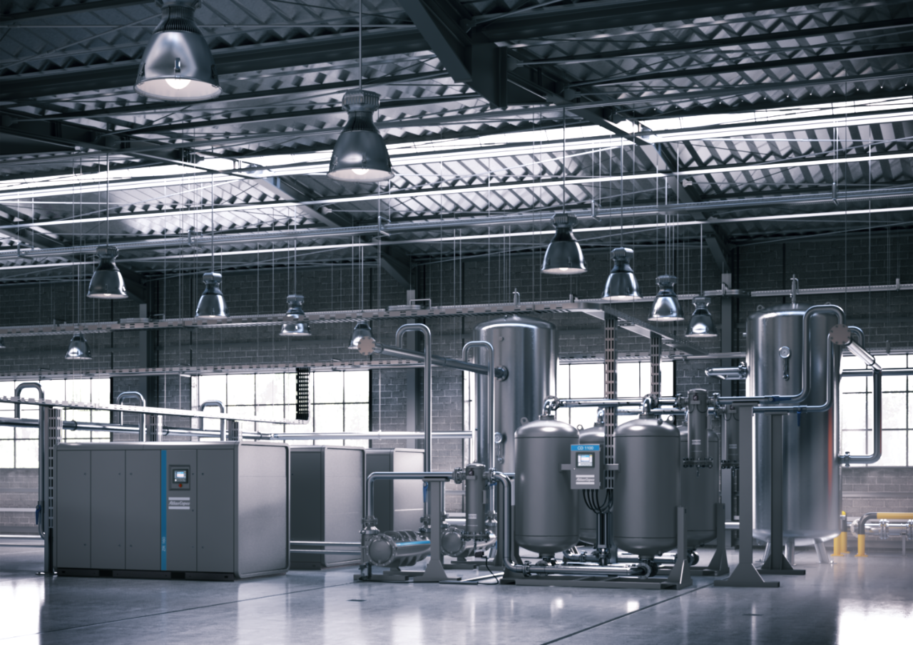 配有后冷却器的压缩空气装置