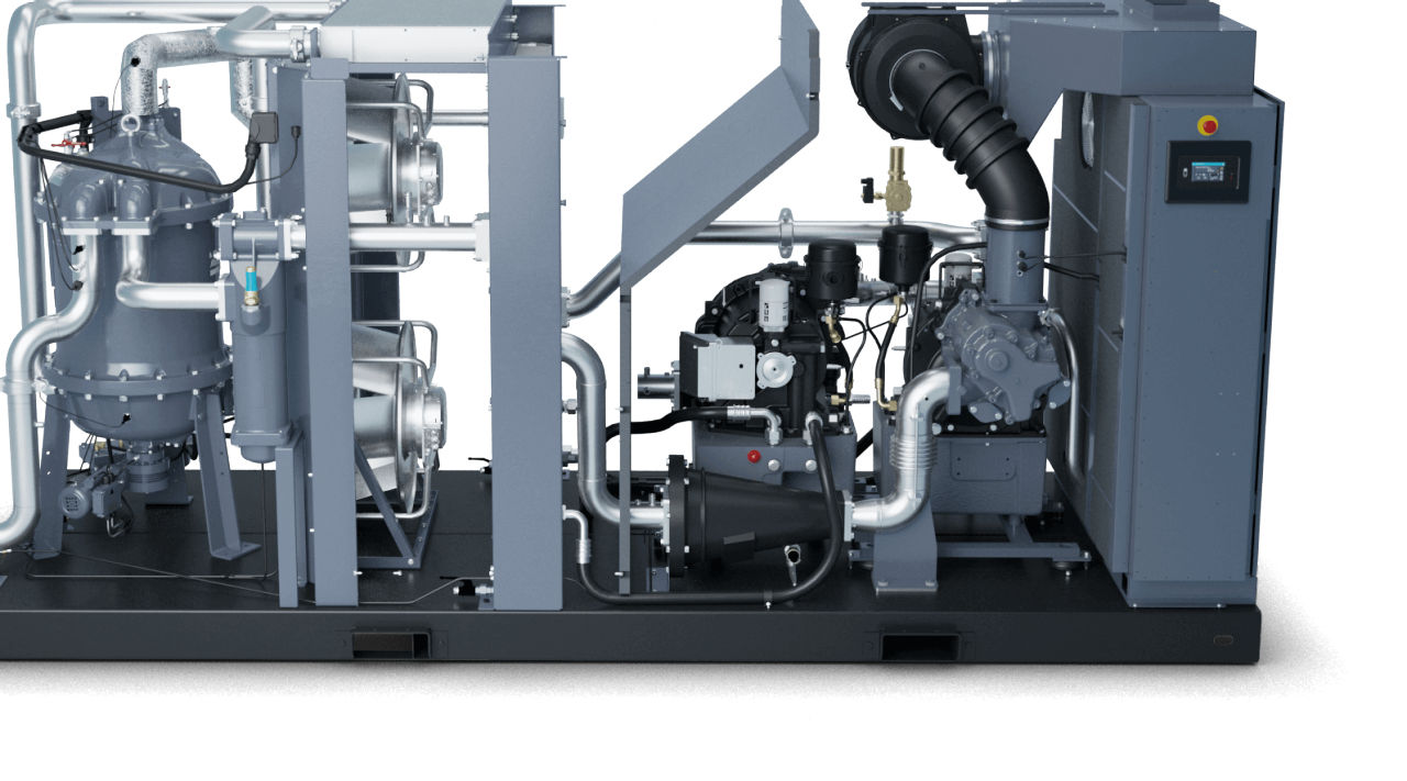 ZT 75 VSD+ Premium 风冷式无油螺杆压缩机配有集成式干燥机 iMD 