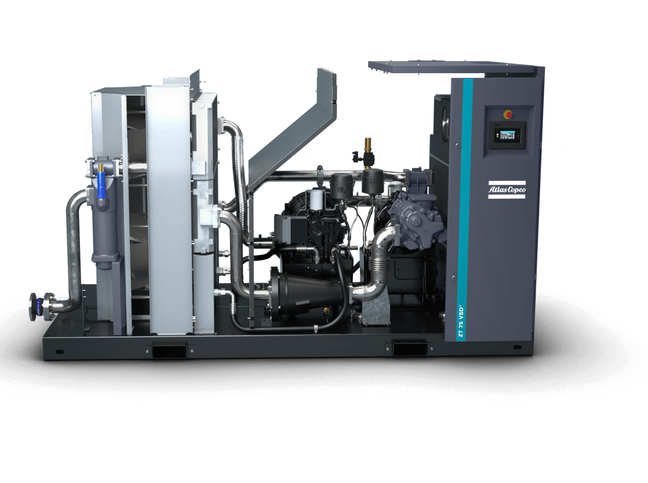 ZT 75 VSD+ Premium 风冷式无油螺杆压缩机内部组件